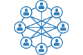 people connected icon with transparency