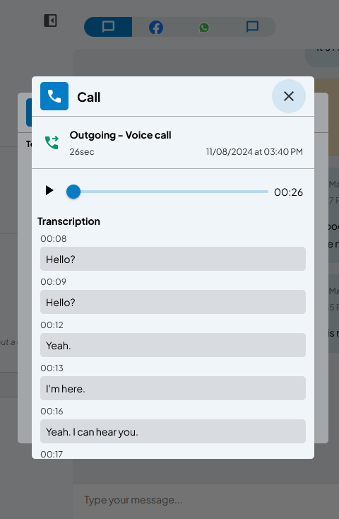 LeadIS Inbound and Outbound Calling with call recording and transcription of the call